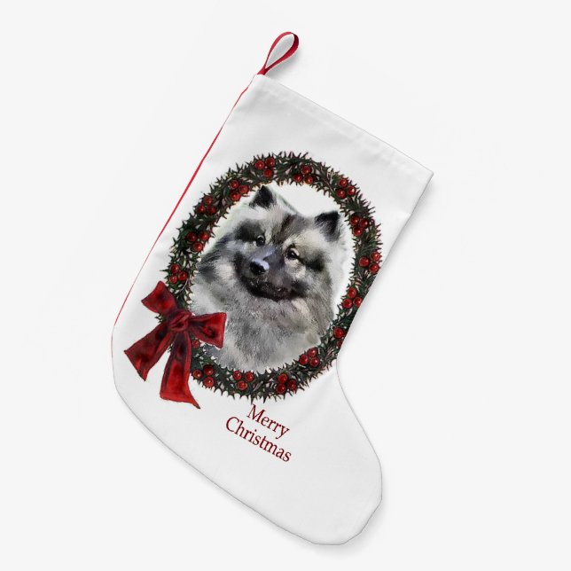Keeshond-jul Liten Julstrumpa (Framsidan (Hängande))