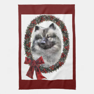 Keeshond-julgåvor Kökshandduk