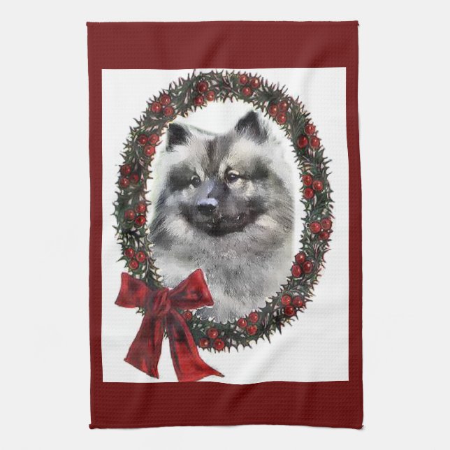Keeshond-julgåvor Kökshandduk (Vertikal)