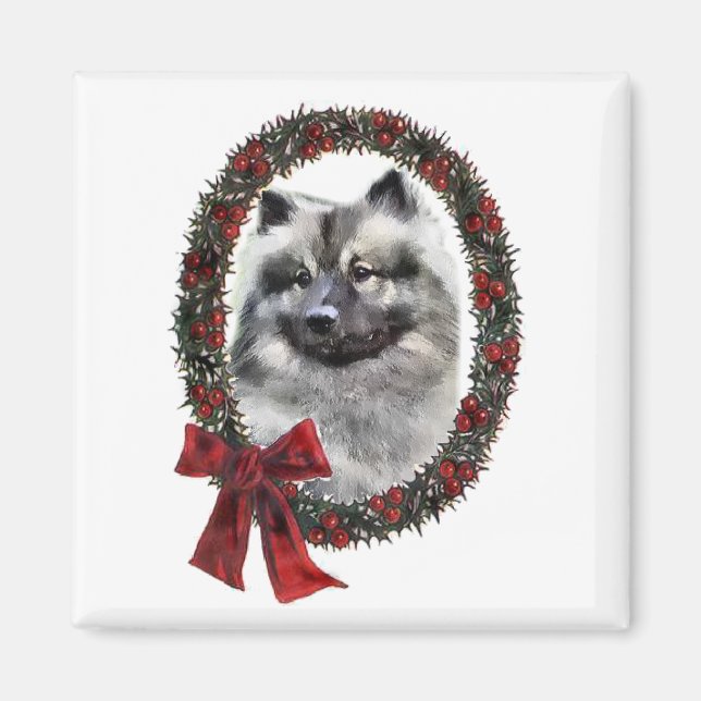 Keeshond-julgåvor Magnet (Framsidan)