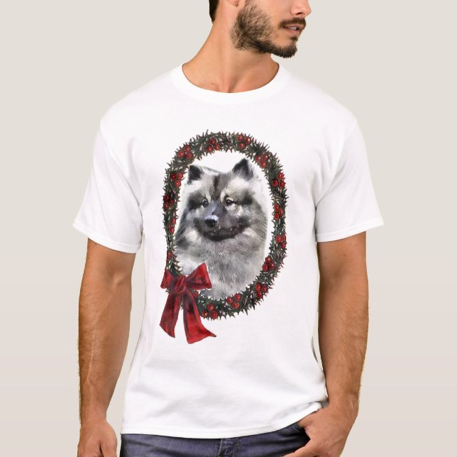Keeshond-julgåvor T-shirt (Framsida)