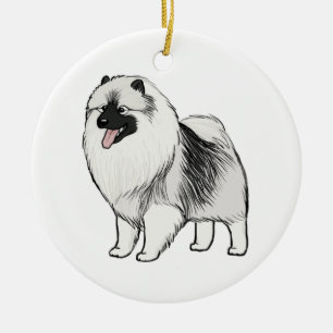 Keeshond Julgransprydnad Keramik