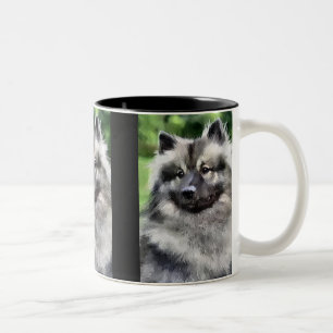 Keeshond konstgåvor Två-Tonad mugg