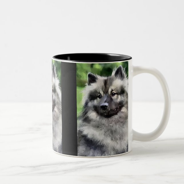 Keeshond konstgåvor Två-Tonad mugg (Höger)