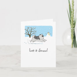 Keeshond "Låt det snöa!" Cute Hund jul Helgkort