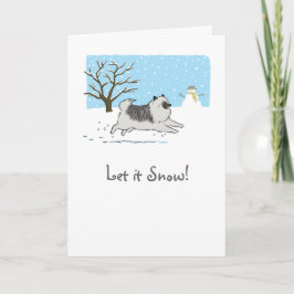 Keeshond "Låt det snöa!" Cute Hund jul Julafton Helgkort