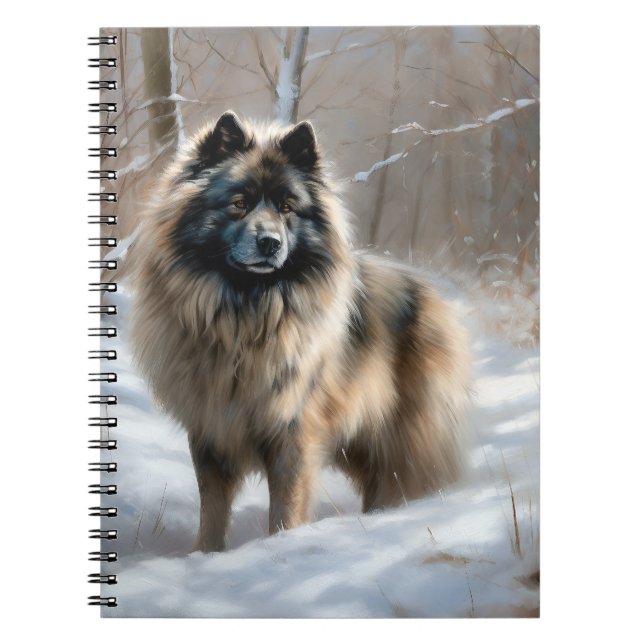 Keeshond Låt det snöa jul Anteckningsbok (Framsidan)