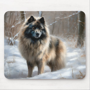 Keeshond Låt det snöa jul Musmatta