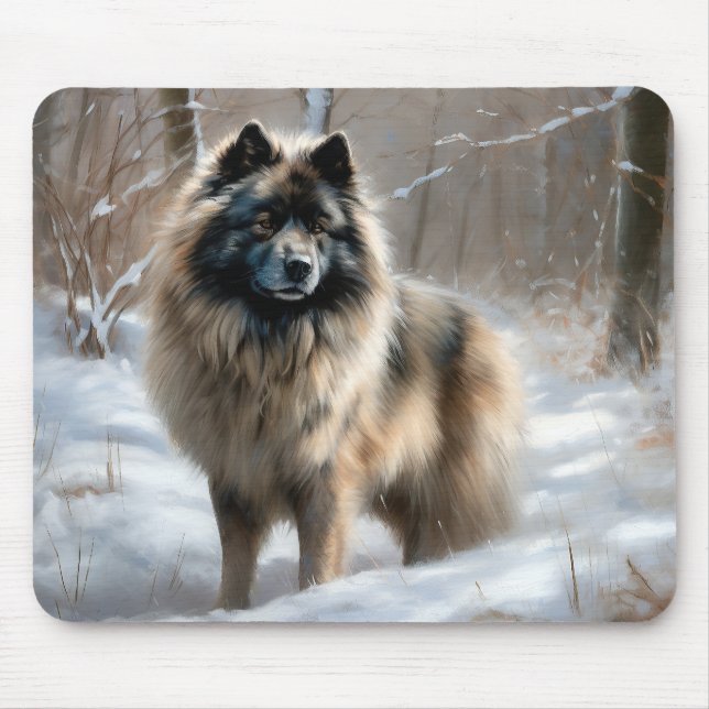 Keeshond Låt det snöa jul Musmatta (Framsidan)