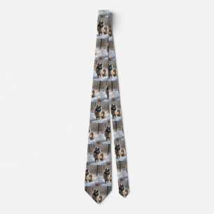 Keeshond Låt det snöa jul Slips