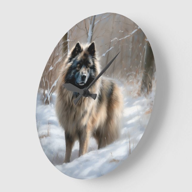 Keeshond Låt det snöa jul Stor Klocka (Vinkel)