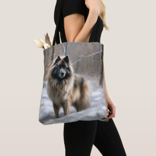 Keeshond Låt Det Snöa Jul Tygkasse