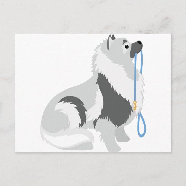 Keeshond Leash Vykort (Framsida)