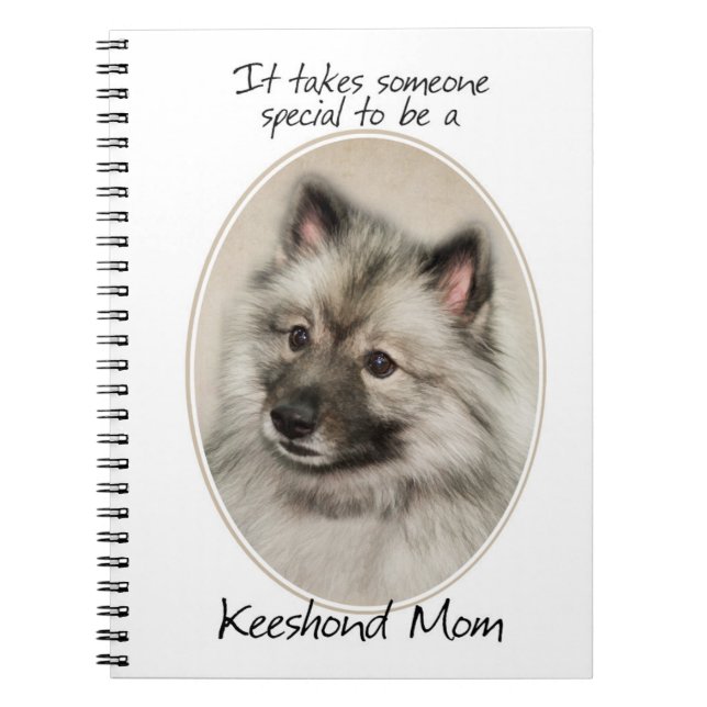 Keeshond Mamma bärbar dator Anteckningsbok Med Spiral (Framsidan)