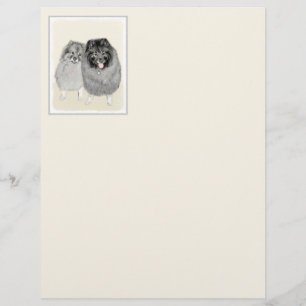 Keeshond Mamma och Son Painting - Original Hund Ar