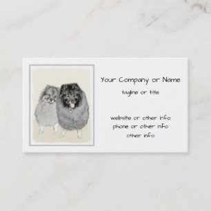 Keeshond Mamma och Son Painting - Original Hund Ar