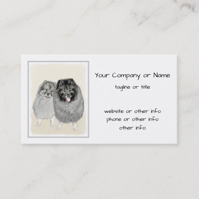 Keeshond Mamma och Son Painting - Original Hund Ar (Framsida)