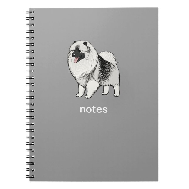 Keeshond med anpassad text anteckningsbok (Framsidan)