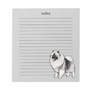 Keeshond med anpassningsbar text anteckningsblock