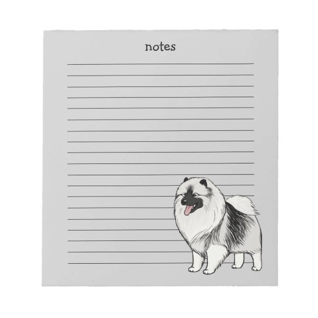 Keeshond med anpassningsbar text anteckningsblock (Framsida)
