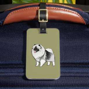 Keeshond med anpassningsbar text bagagebricka