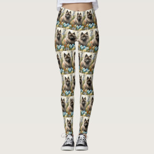 Keeshond med påskägg leggings
