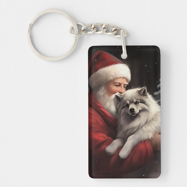 Keeshond med Tomte Julfirande Jul (Framsidan)