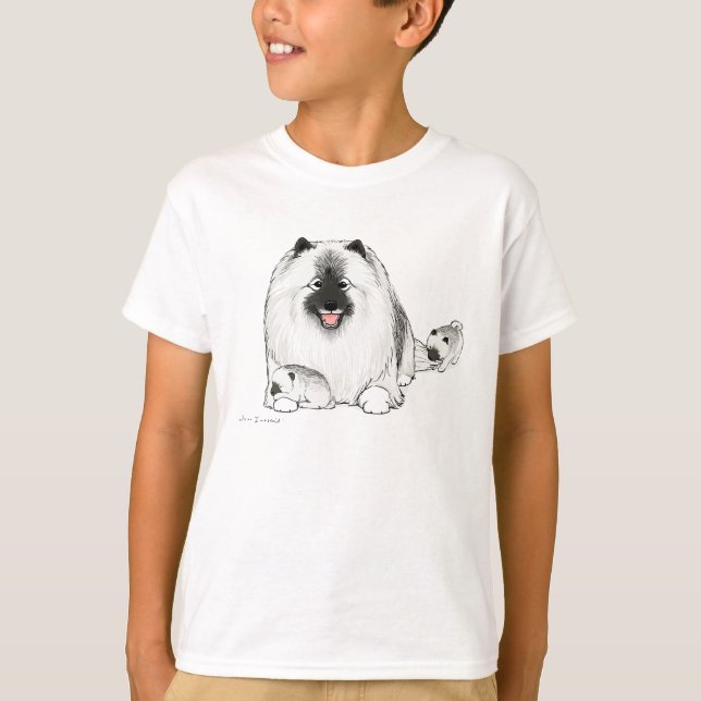 Keeshond med valpar tee shirt (Framsida)