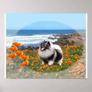 Keeshond National logotyp art poster