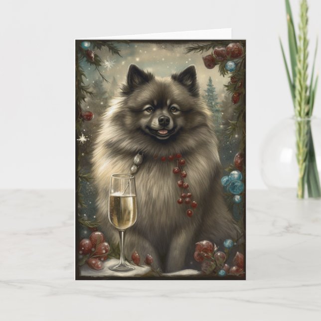 Keeshond Nyår Kort (Framsida)