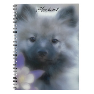 Keeshond och Columbine - Hund Photograph Anteckningsbok