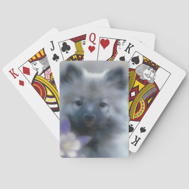 Keeshond och Columbine - Hund Photograph Casinokort (Baksidan)