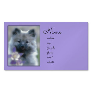 Keeshond och Columbine - Hund Photograph Magnetiska Visitkort