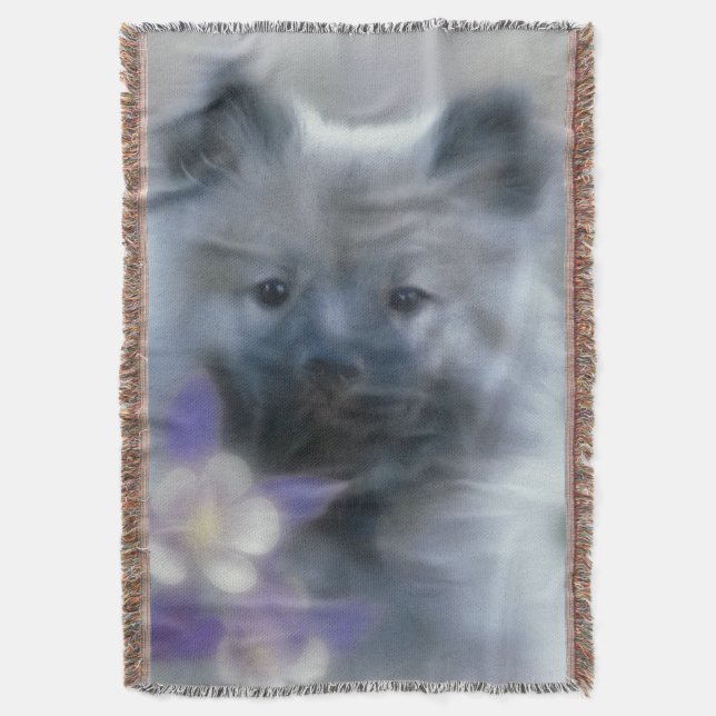 Keeshond och Columbine - Hund Photograph Mysfilt (Framsidan Vertikal)