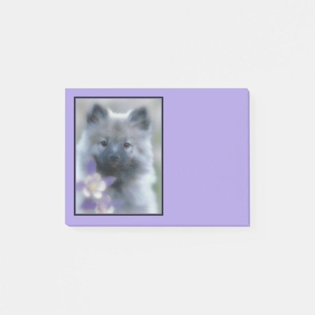 Keeshond och Columbine - Hund Photograph Post-it Block (Framsida)