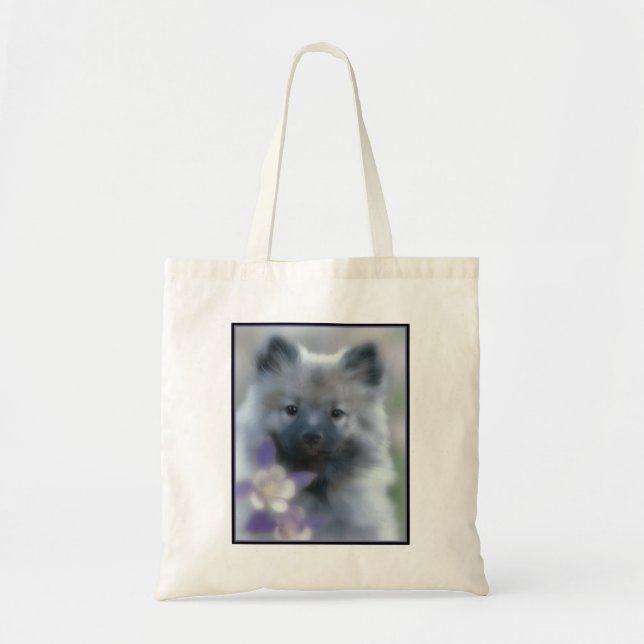 Keeshond och Columbine - Hund Photograph Tygkasse (Framsidan)