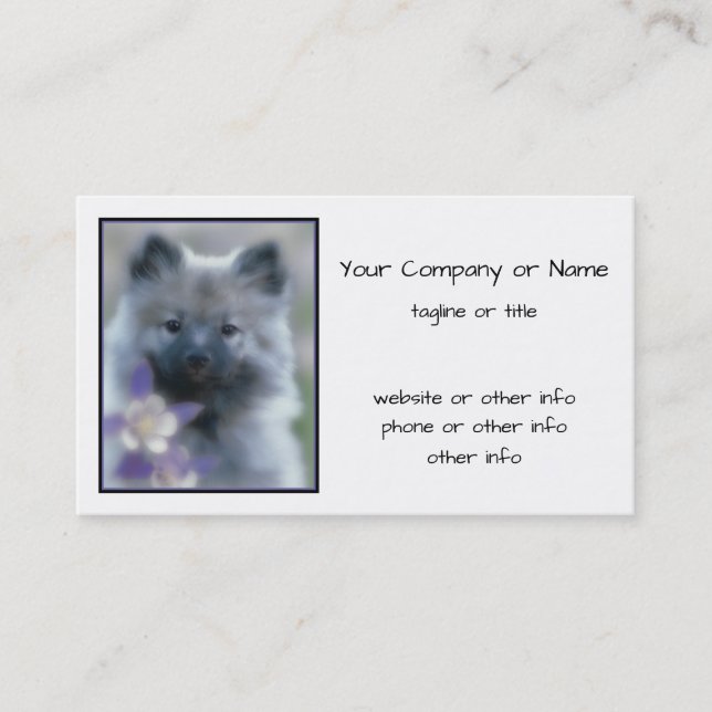 Keeshond och Columbine - Hund Photograph Visitkort (Framsida)