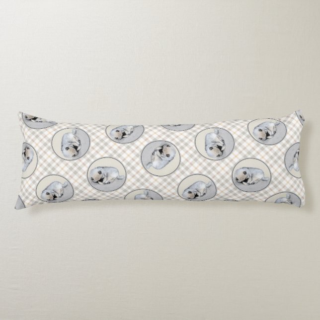 Keeshond Painting Spieping Puppy Original Hund Art Kroppskudde (Framsidan)