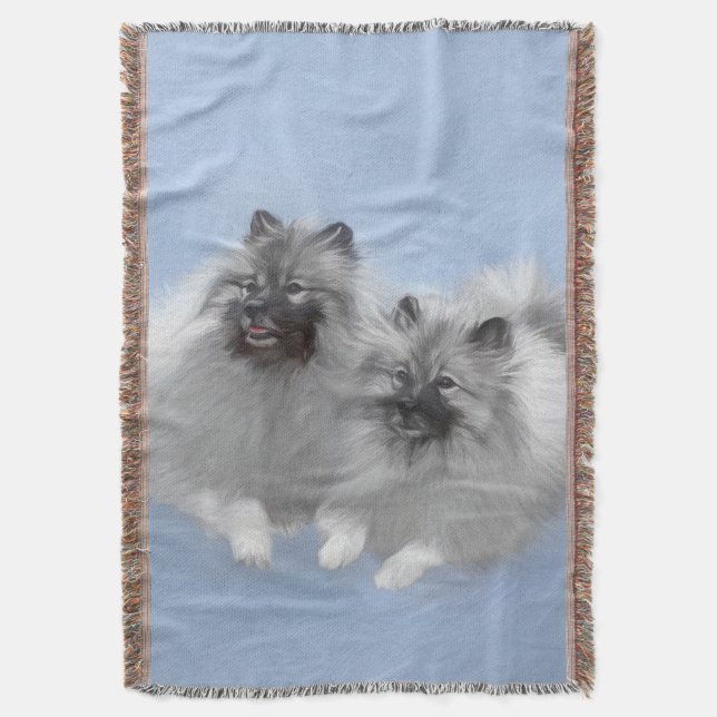 Keeshond Par Kees-målning Original Djurkonst Filt (Framsidan Vertikal)
