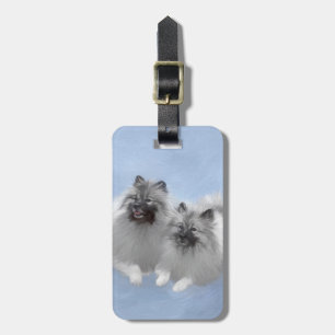 Keeshond par of Kees Painting Original Animal Art Bagagebricka