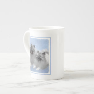 Keeshond par of Kees Painting Original Animal Art Benporslin Mugg