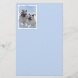 Keeshond par of Kees Painting Original Animal Art Brevpapper