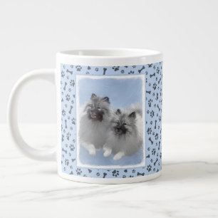 Keeshond par of Kees Painting Original Animal Art Jumbo Mugg
