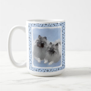 Keeshond par of Kees Painting Original Animal Art Kaffemugg