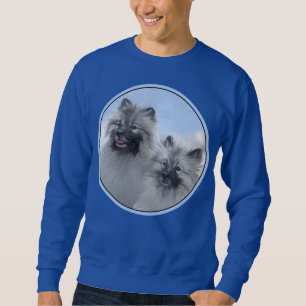 Keeshond par of Kees Painting Original Animal Art Lång Ärmad Tröja