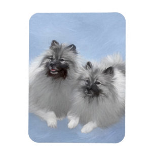 Keeshond par of Kees Painting Original Animal Art Magnet