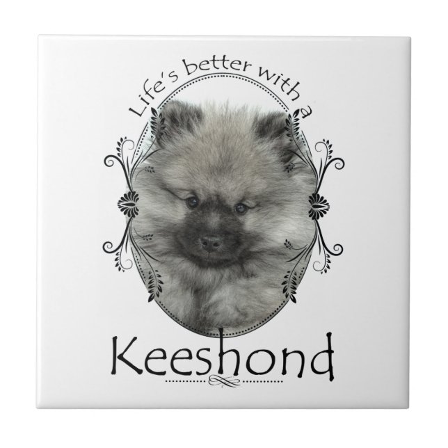 Keeshond Puppy Ceramic Tile Kakelplatta (Framsidan)