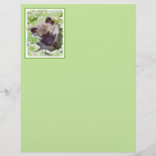 Keeshond Puppy i Garden Painting Original Art