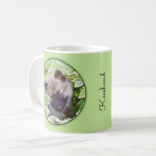 Keeshond Puppy i Garden Painting Original Art Kaffemugg