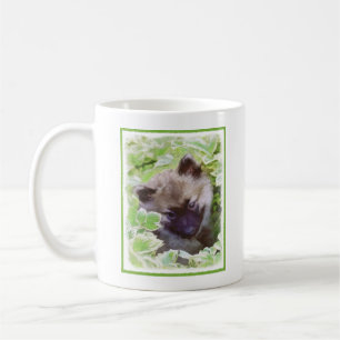Keeshond Puppy i Garden Painting Original Art Kaffemugg